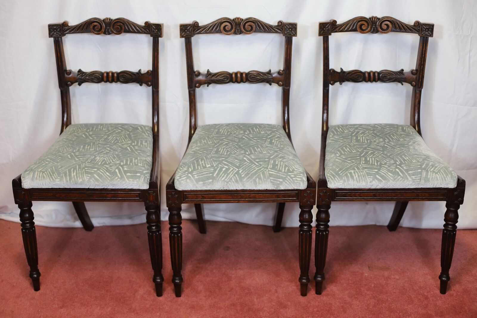 Beautiful Set Of Six Regency Rosewood Dining Chairs photo for sale