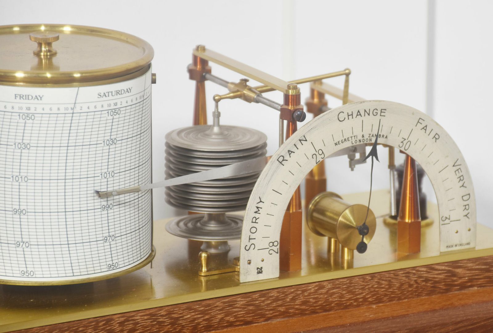 Mahogany Cased Barograph And Barometer By Negretti & Zambra photo 1494.0