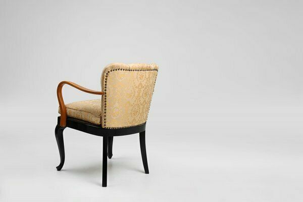 Furniture Art Deco Armchair In Beech Wood, France, 1940s photo
