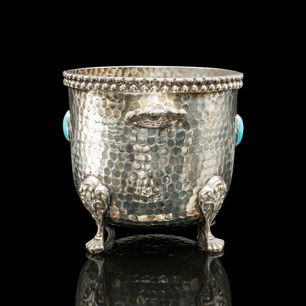 Antique Wine Bottle Cooler, German, Silver Plated, Champagne Magnum Bucket, 1920 photo Home Decor