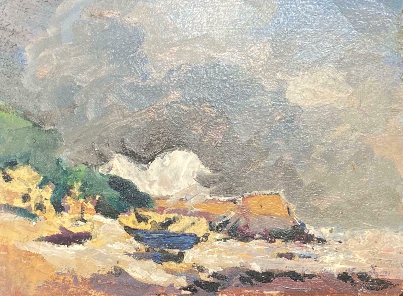 Maurice Mazeiliemaurice Mazeilie French Impressionist Oil   Boat Landscape