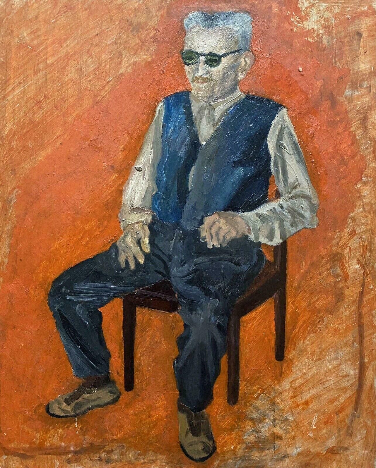 Genevieve Zondervan (1922 2013)genevieve Zondervan (1922 2013) French Oil Painting   Portrait Of Seated Manc. 1990's