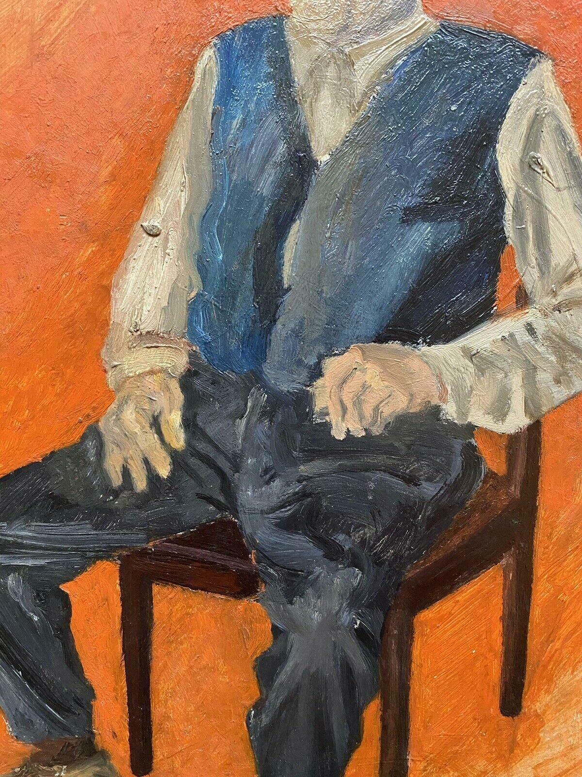 Genevieve Zondervan (1922 2013)genevieve Zondervan (1922 2013) French Oil Painting   Portrait Of Seated Manc. 1990's photo 485.0