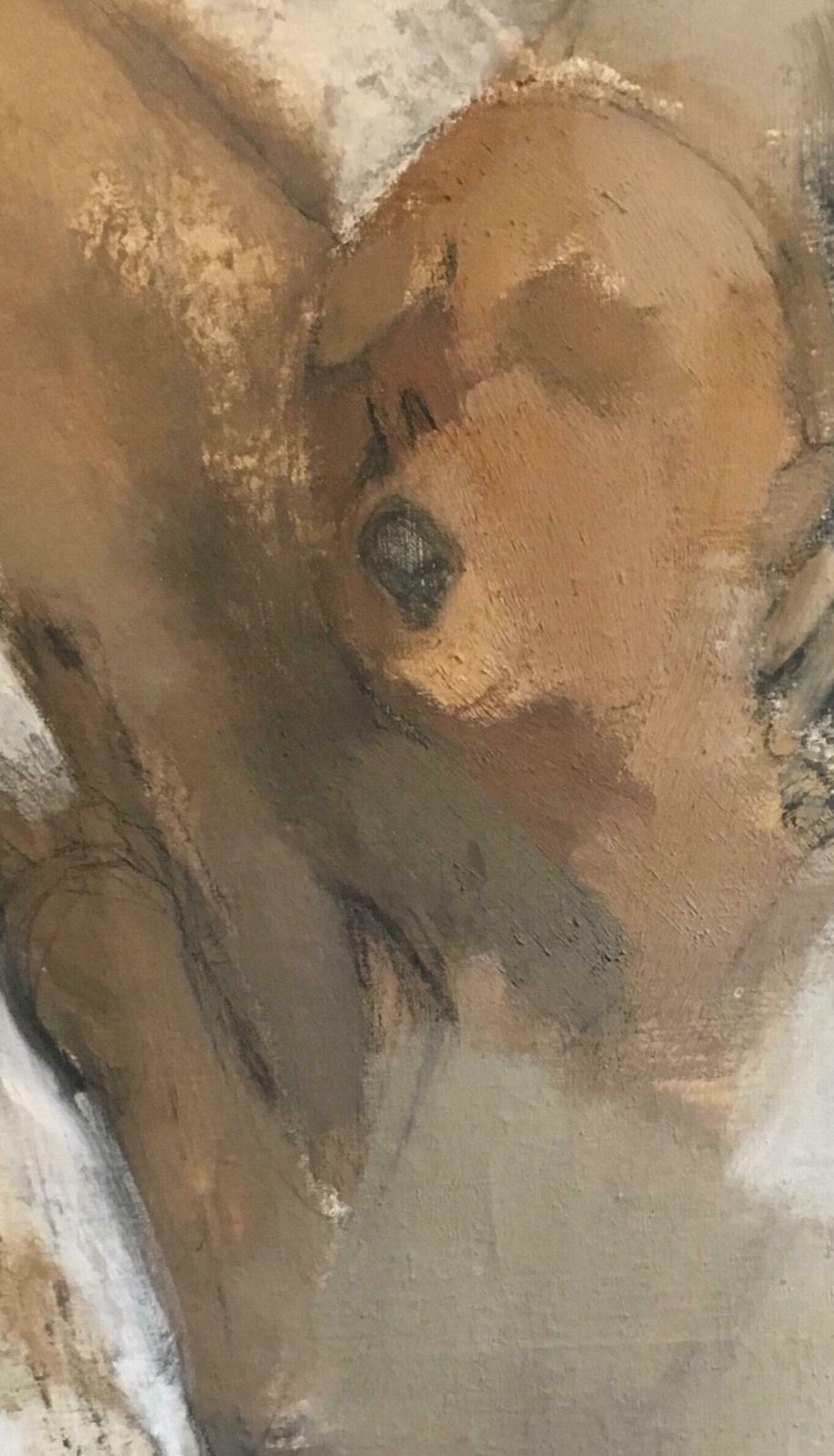 élisabeth Dujarric De La Rivière'anguish' Huge French 20thc. Modernist Portrait Original Oil Painting Signed1962 photo for sale