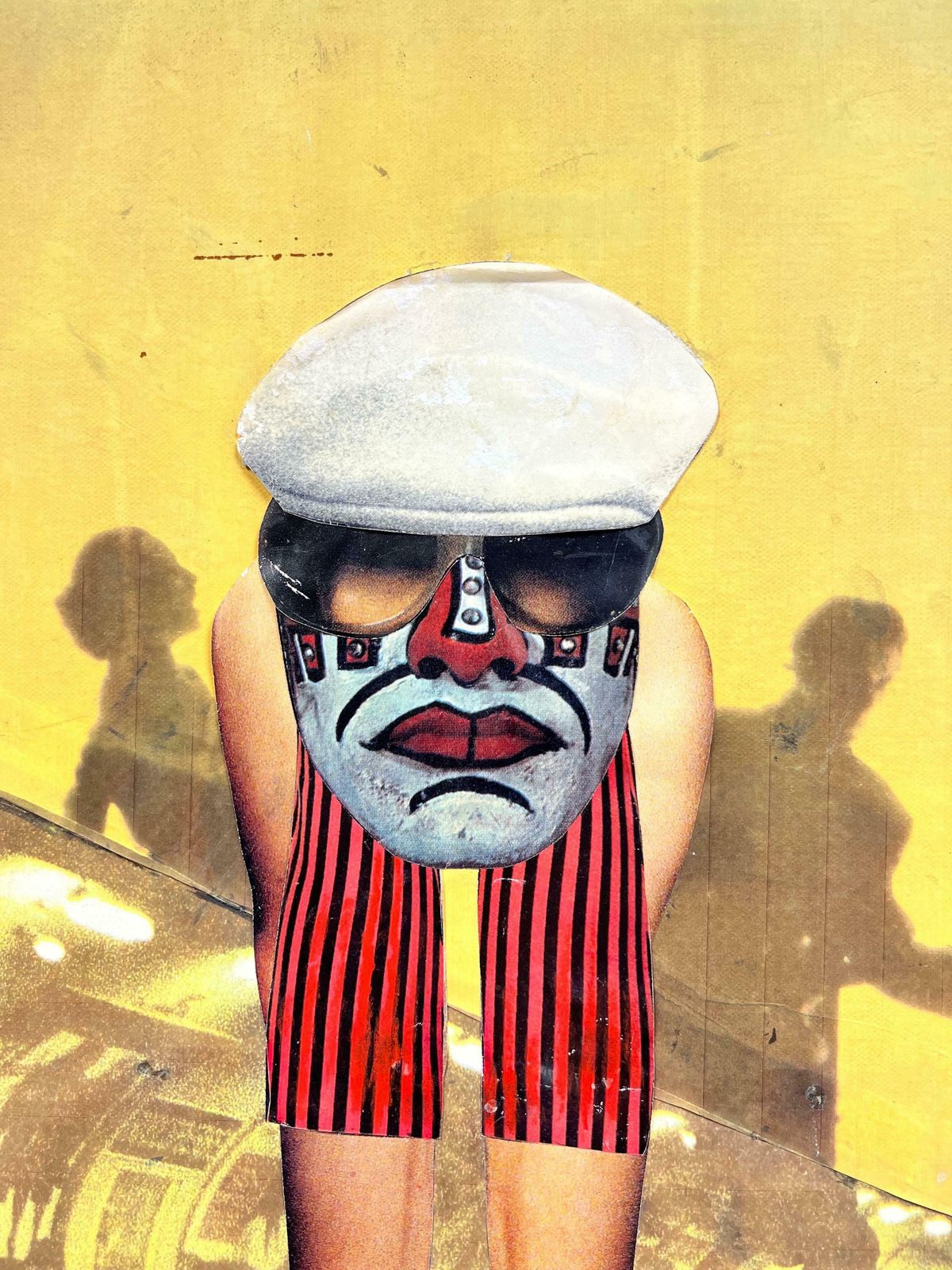 French School1970's French Pop Art Collage Cut Out Artwork Underground Music Man1970's photo for sale