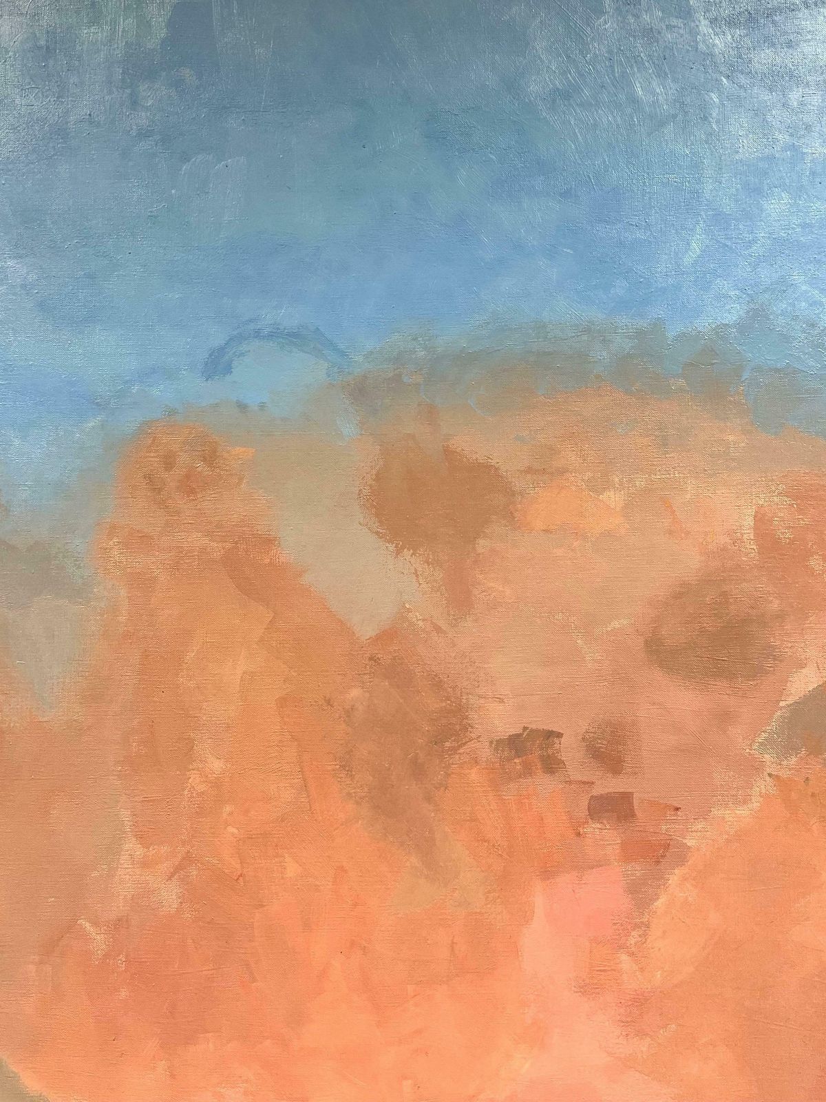 20th Century French Schoolhuge French Modern Abstract Painting   Pink & Blue Clouds Sky photo for sale
