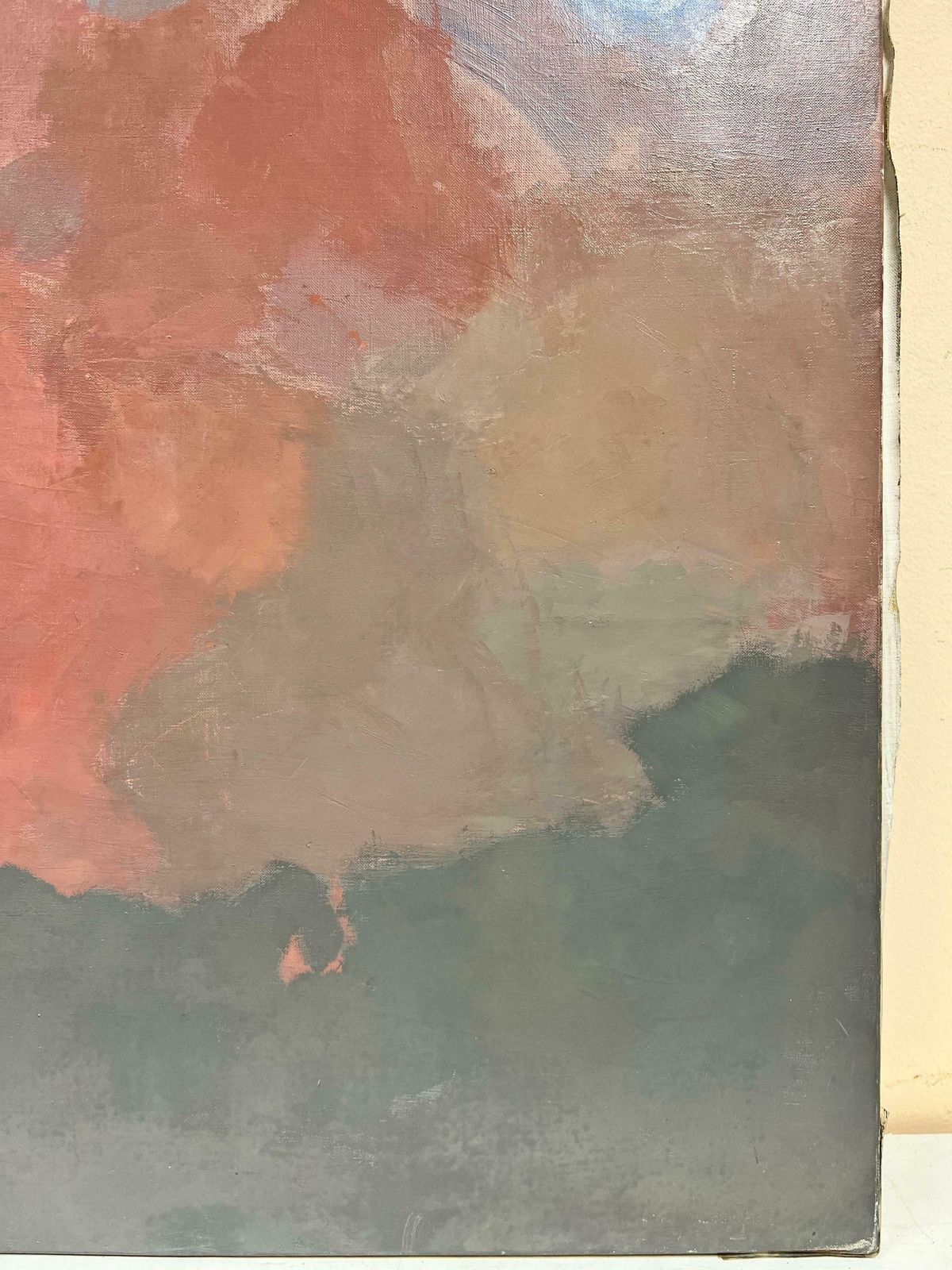 20th Century French Schoolhuge French Modern Abstract Painting   Pink & Blue Clouds Sky photo vinterior
