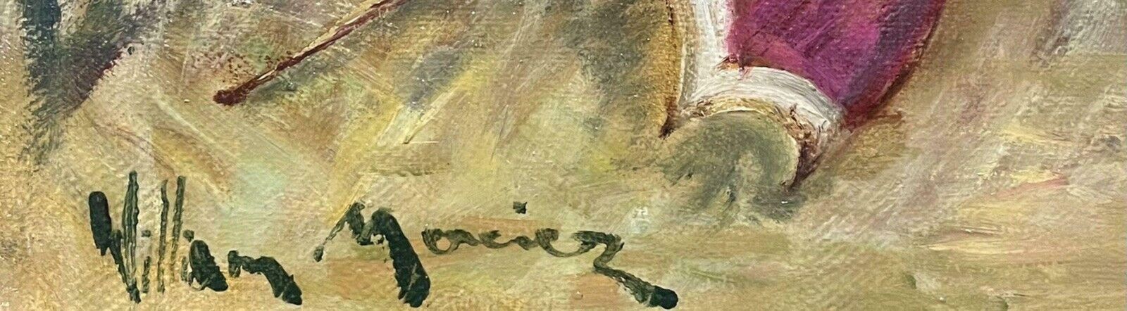 William Mercierwilliam Mercier (French 1939) Signed Impressionist Oil   Lady In Garden Hammockc. 2000 photo vinterior