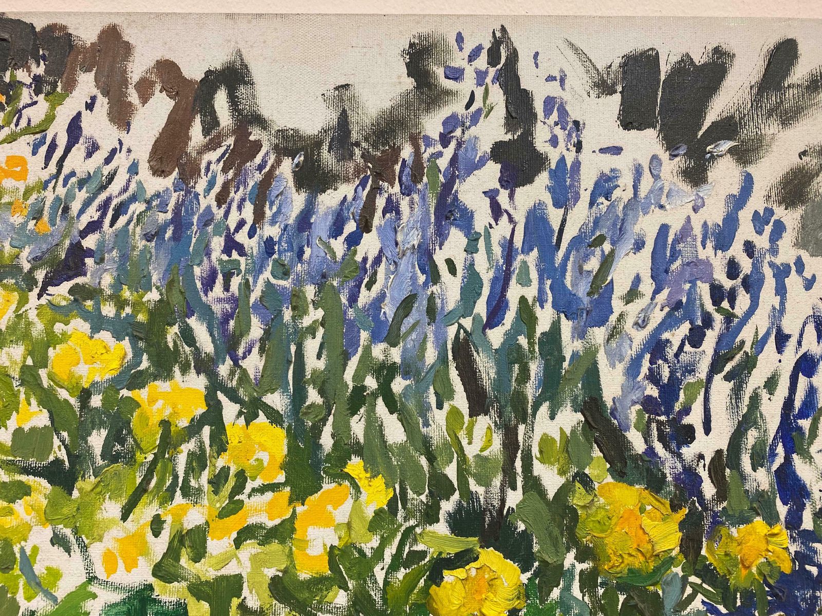 Douglas Stuart Allenimpressionist Oil Painting   Beautiful Flower Field20th Century photo vinterior