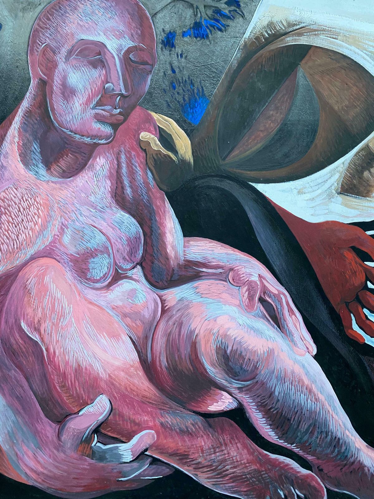 Claude Lagouchehuge Original 1970's French Abstract Modernist Painting   Surrealist Nudec. 1970's photo buy