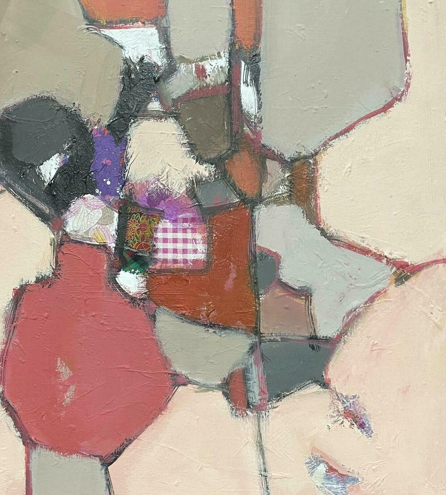 R.Leroyleroy   French Contemporary Abstract Cubist Painting With Collage2000's photo Art