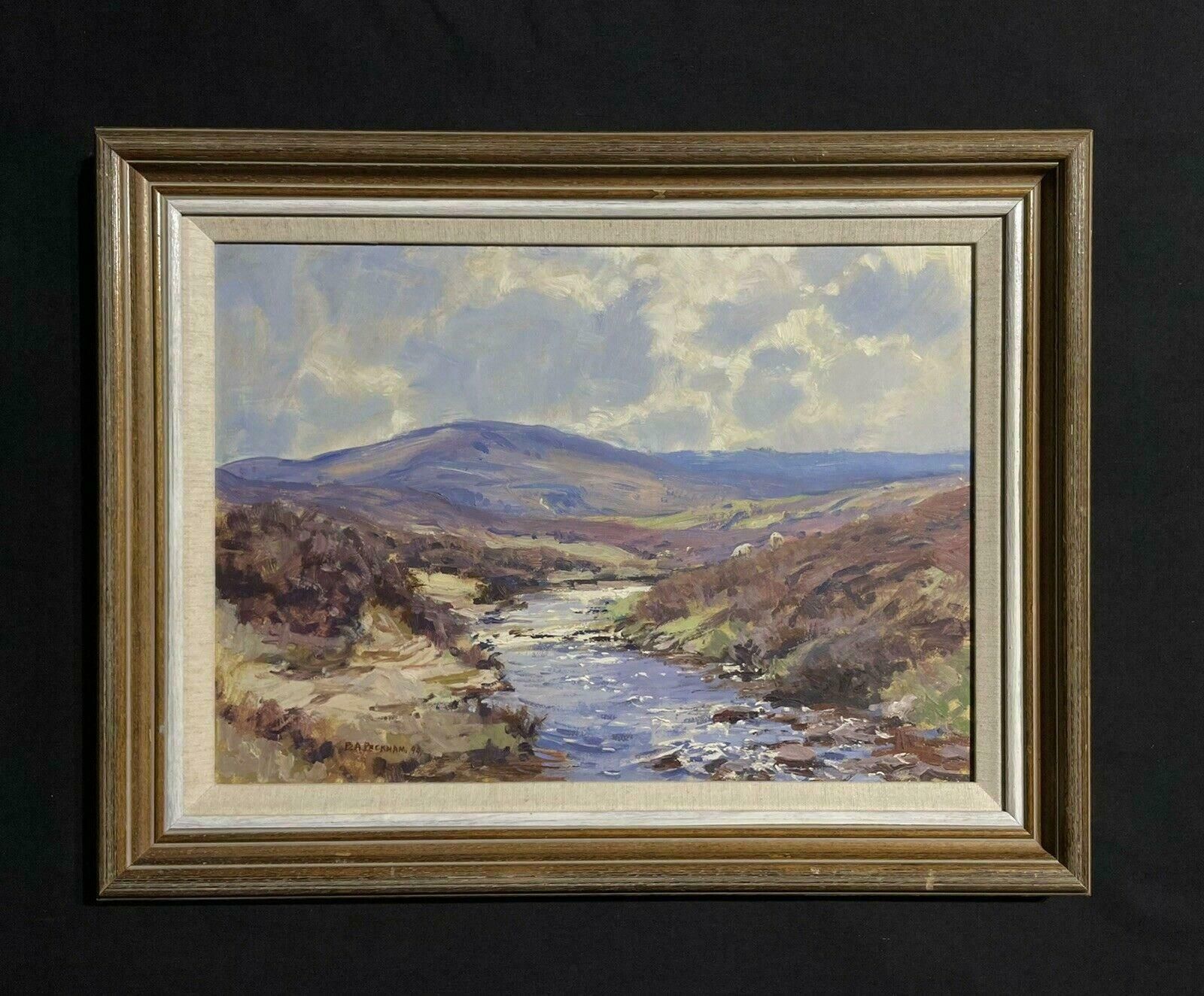 Barry Peckhamscottish Highland Sunny Landscape River Landscape Signed Oil Painting photo for sale