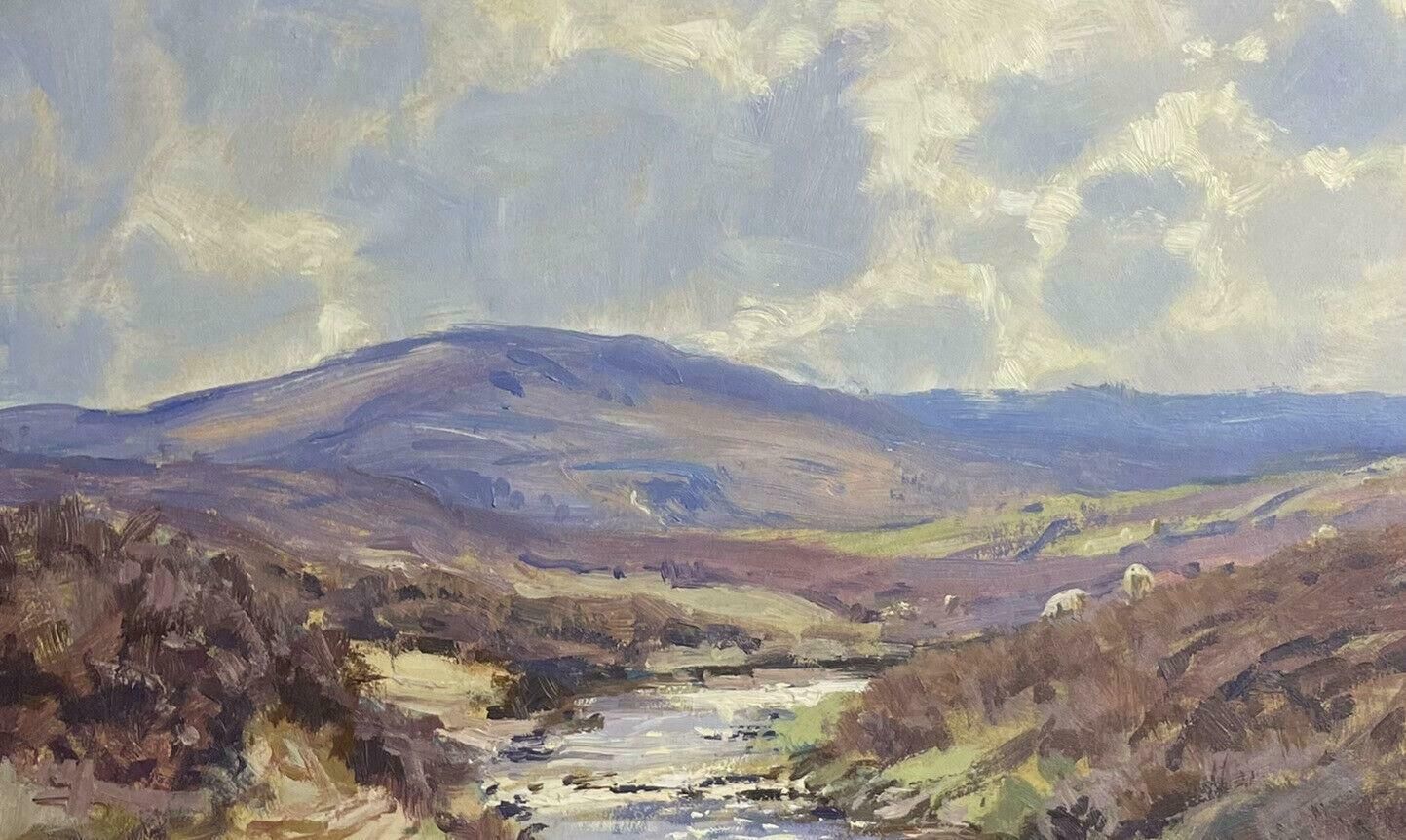 Barry Peckhamscottish Highland Sunny Landscape River Landscape Signed Oil Painting photo Art
