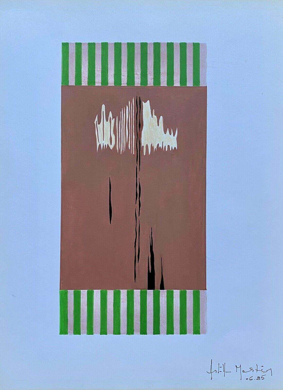 Arlette Martinarlette Martin (B.1924) 1980's French Geometric Abstract Painting   Signed20th Century