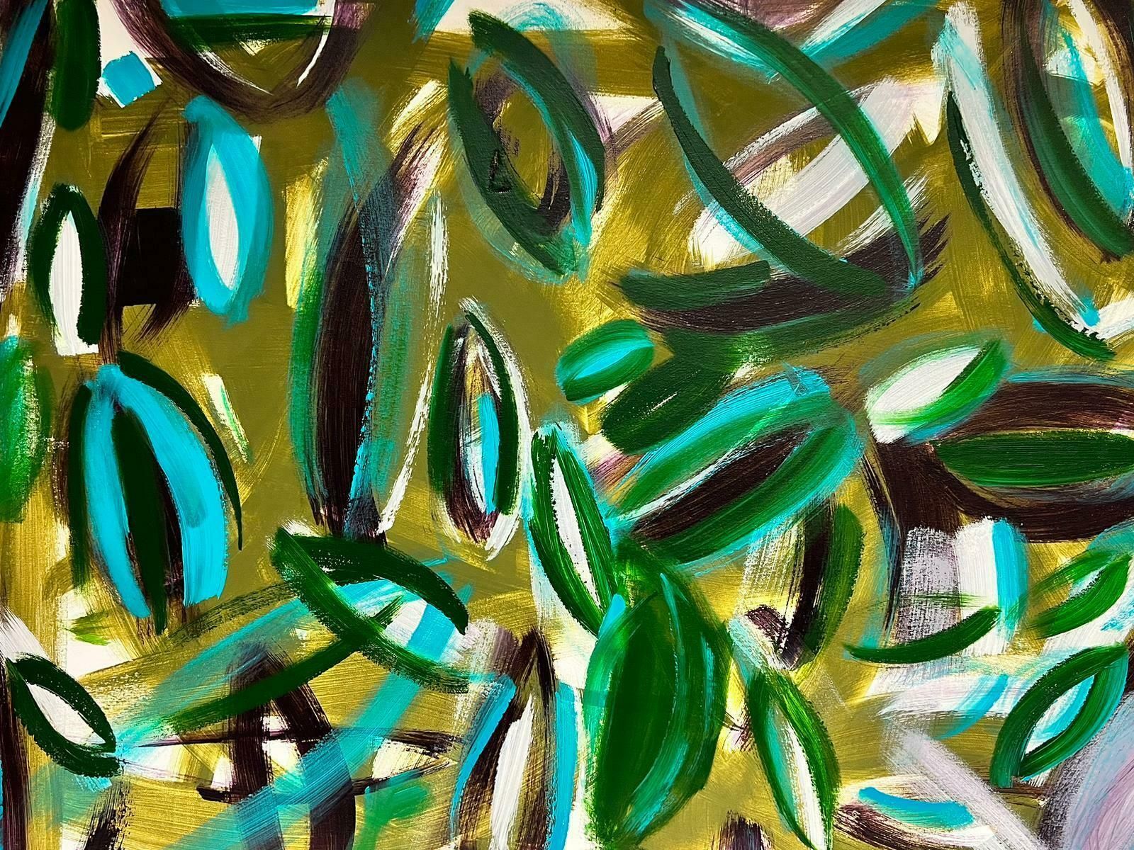 Robert Somertonhuge British Abstract Original Painting Green Beige Black Purple Colorsc. 2022 photo Art