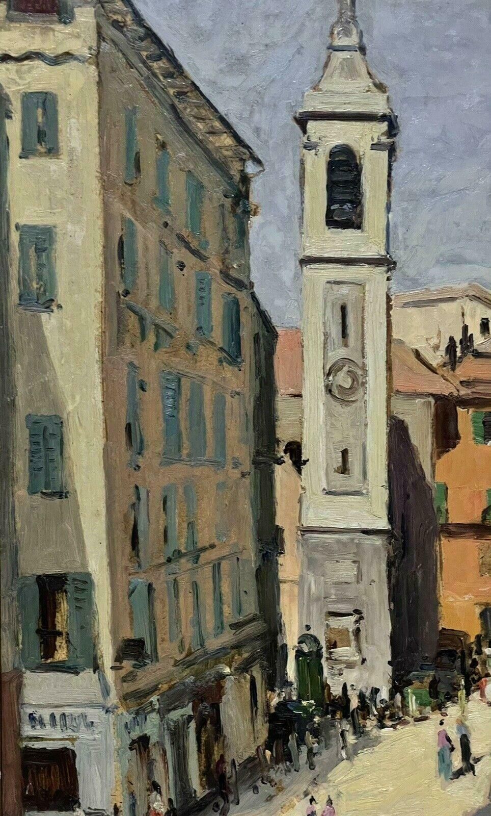 Amedee Boucherlarge Mid 20th Century French Signed Post Impressionist Oil   Busy City Street photo for sale