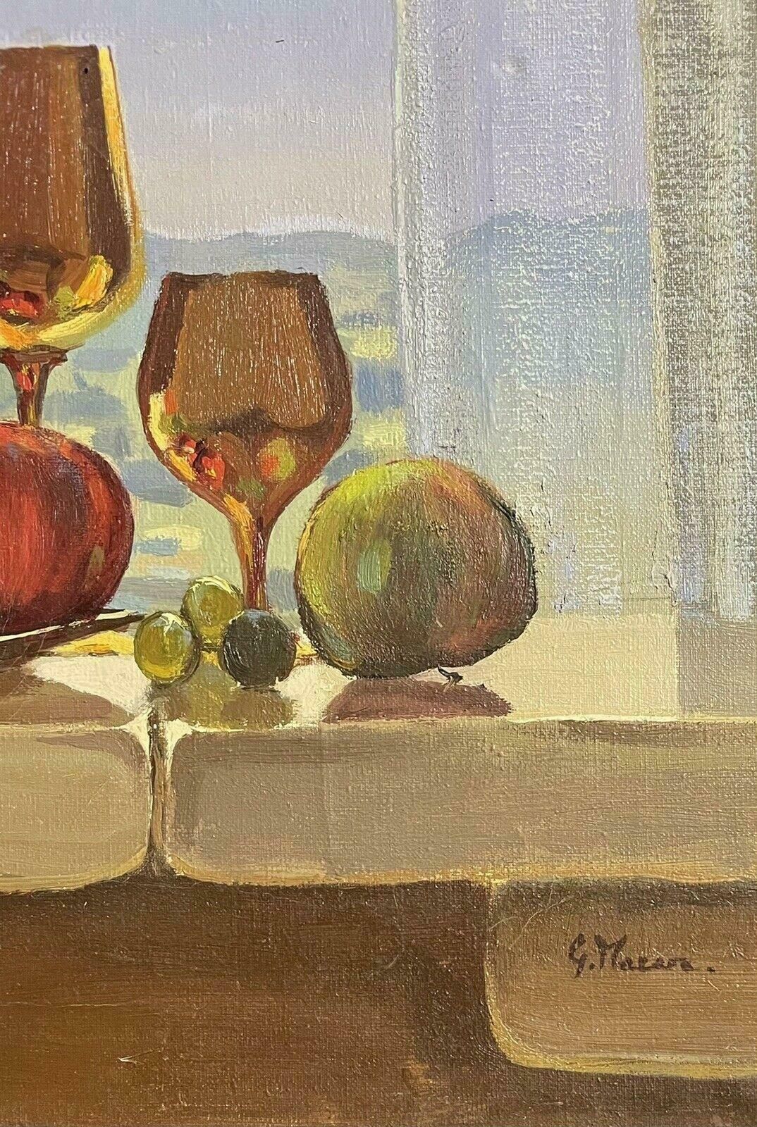 Unknownfrench Surrealist Signed Oil Painting   Still Life By Window Sill photo Art