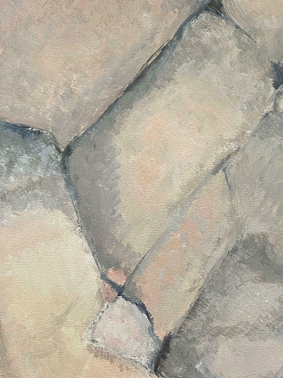 Yvette Dubois Habasqueabstract Expressionist Original Oil Painting Pink Grey Muted Colors2007 photo Art