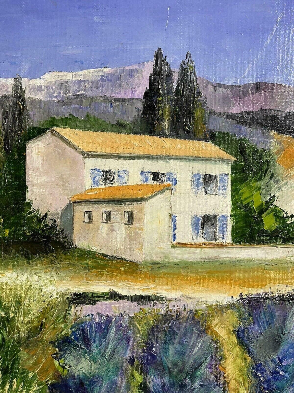 Louis Del Bianco (B.1925louis Del Bianco (French 1925) Signed Oil   Lavender Fields Provence Summer20th Century photo for sale