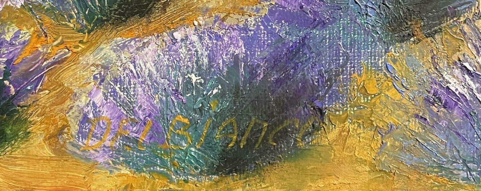 Louis Del Bianco (B.1925louis Del Bianco (French 1925) Signed Oil   Lavender Fields Provence Mountains20th Century photo buy
