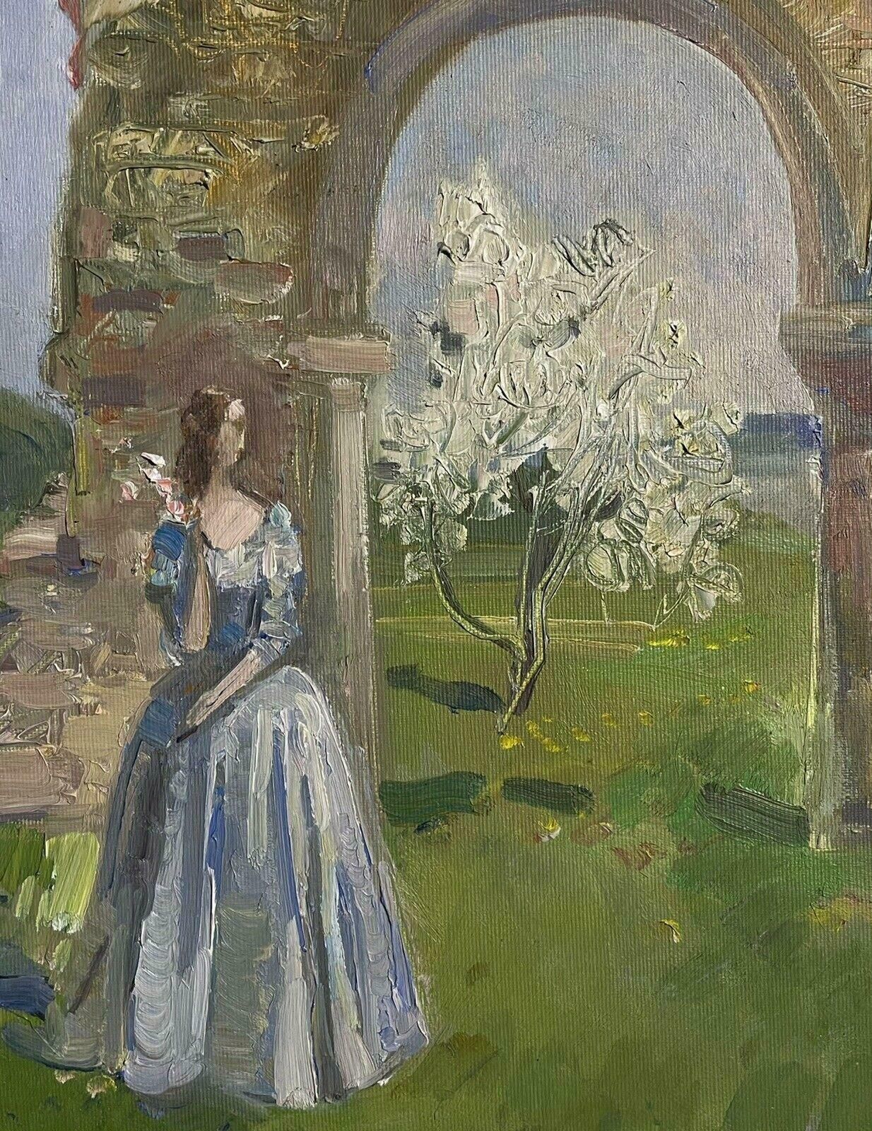 Unknown20th Century French/ Russian Modernist Signed Oil   Elegant Lady Spring Blossom1995 photo Art
