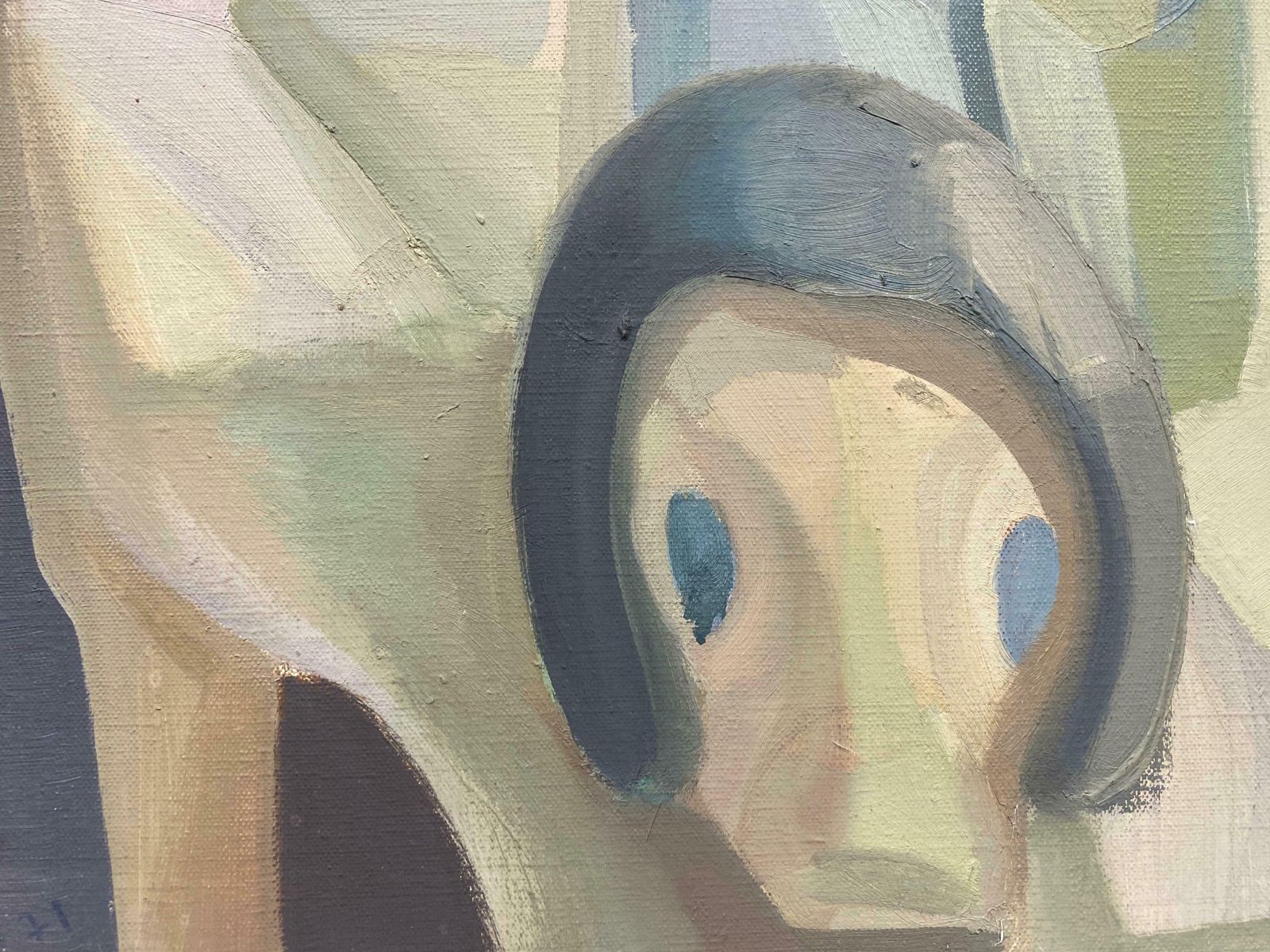 Andres20th Century French Surrealist Oil Painting Cubist Abstract Beautiful Colorsc. 1970s photo vinterior