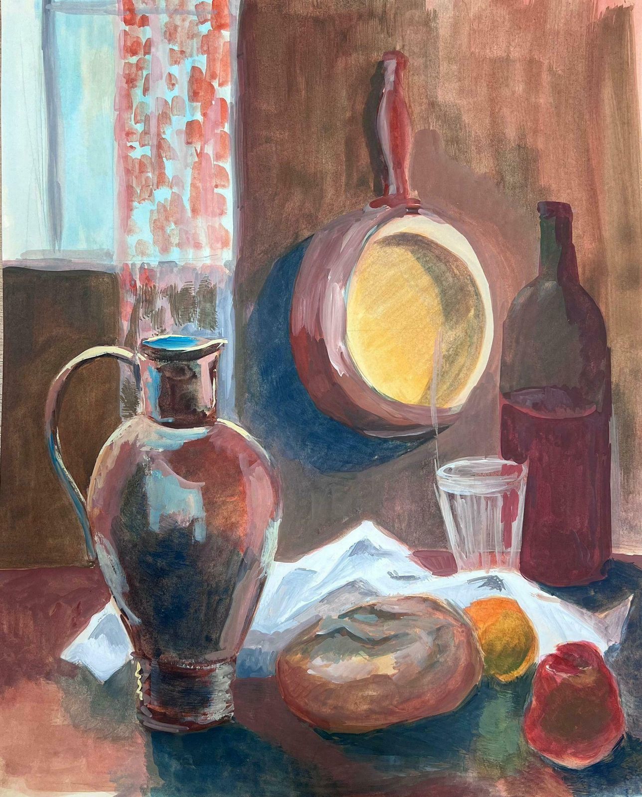 Guy Nicod Jugs And Pan French Still Life Modernist Painting