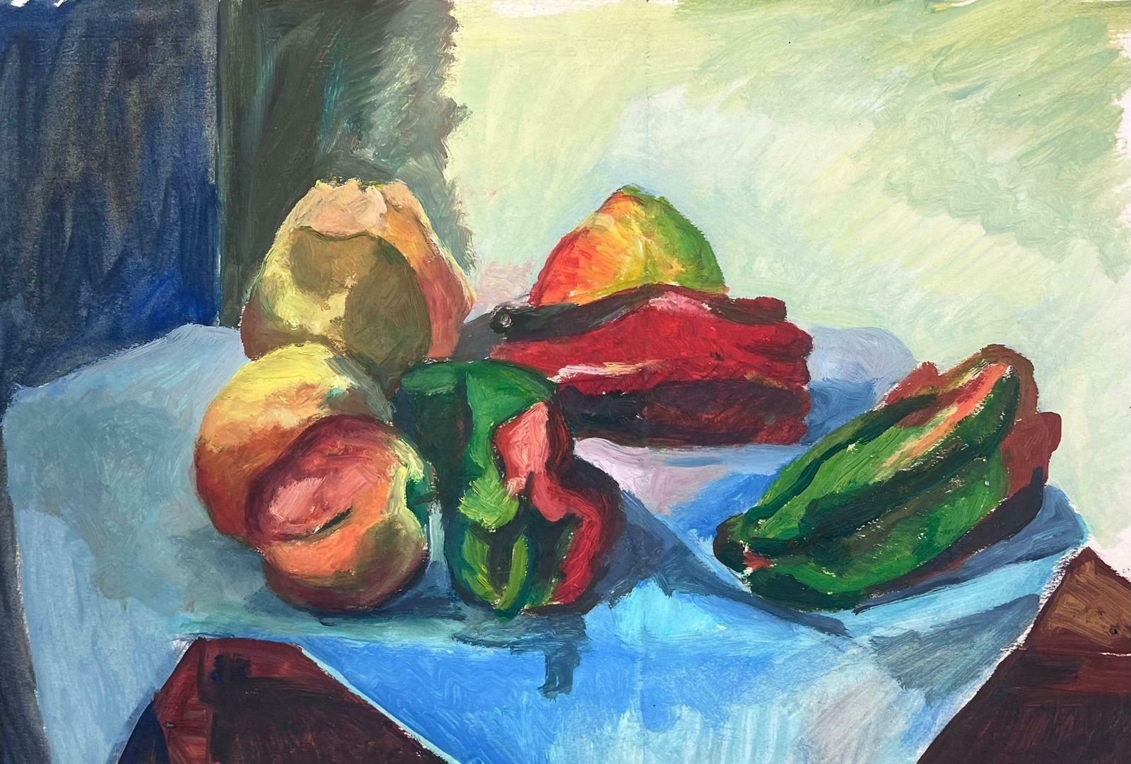 Guy Nicod 20th Century French Modernist Painting Pepper Still Life photo Art