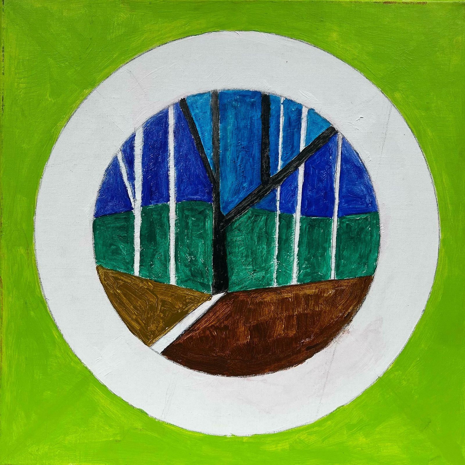 20th Century French School`milly    Green Circle Landscape