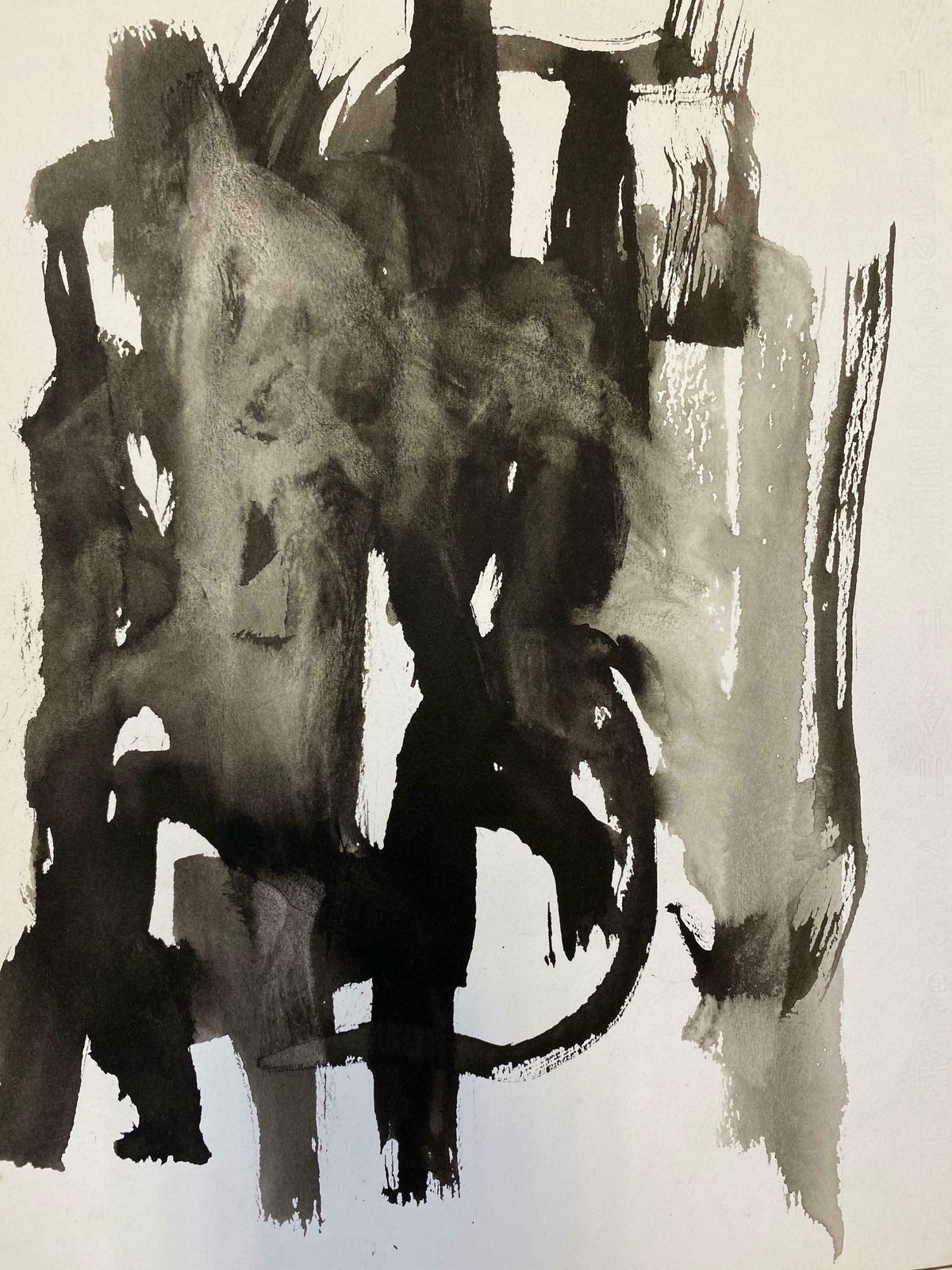 Claude Lagoucheset Of 4   Original 1970's French Abstract Black & White Paintingsc. 1970's photo 613.0