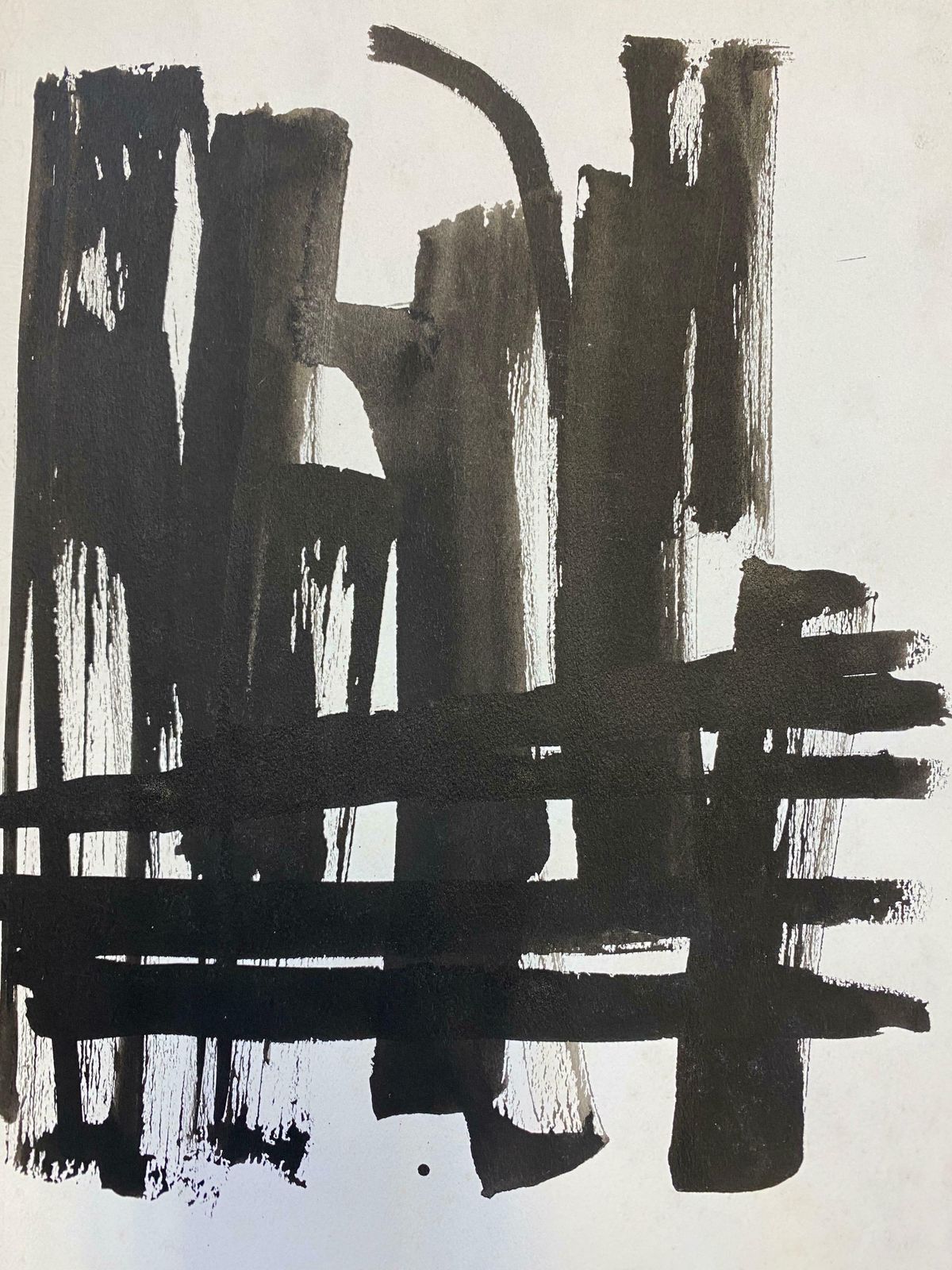 Claude Lagoucheset Of 4   Original 1970's French Abstract Black & White Paintingsc. 1970's photo vinterior