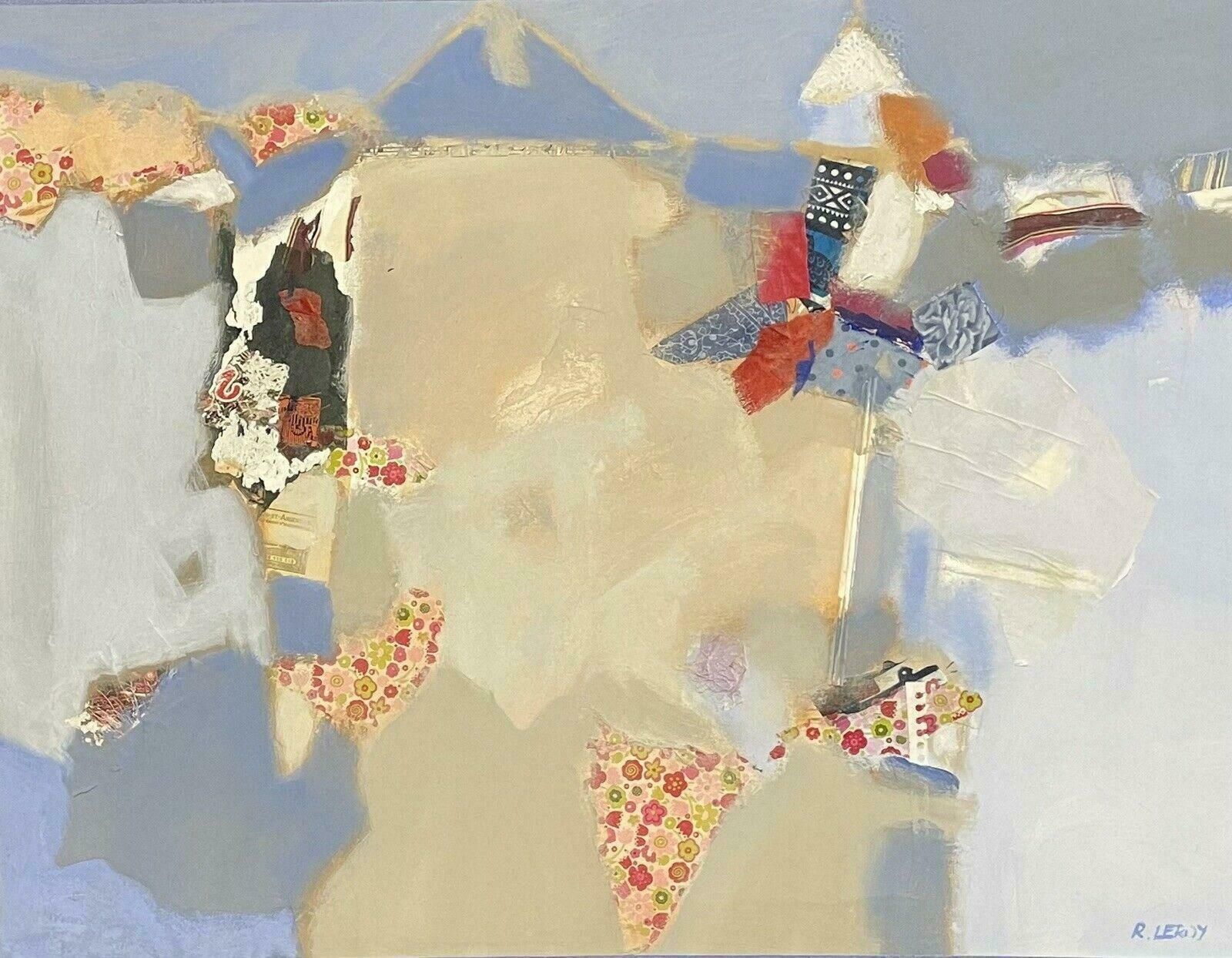 R.Leroylarge French Contemporary Abstract Cubist Painting   Rene Leroy (B.1932)2000's