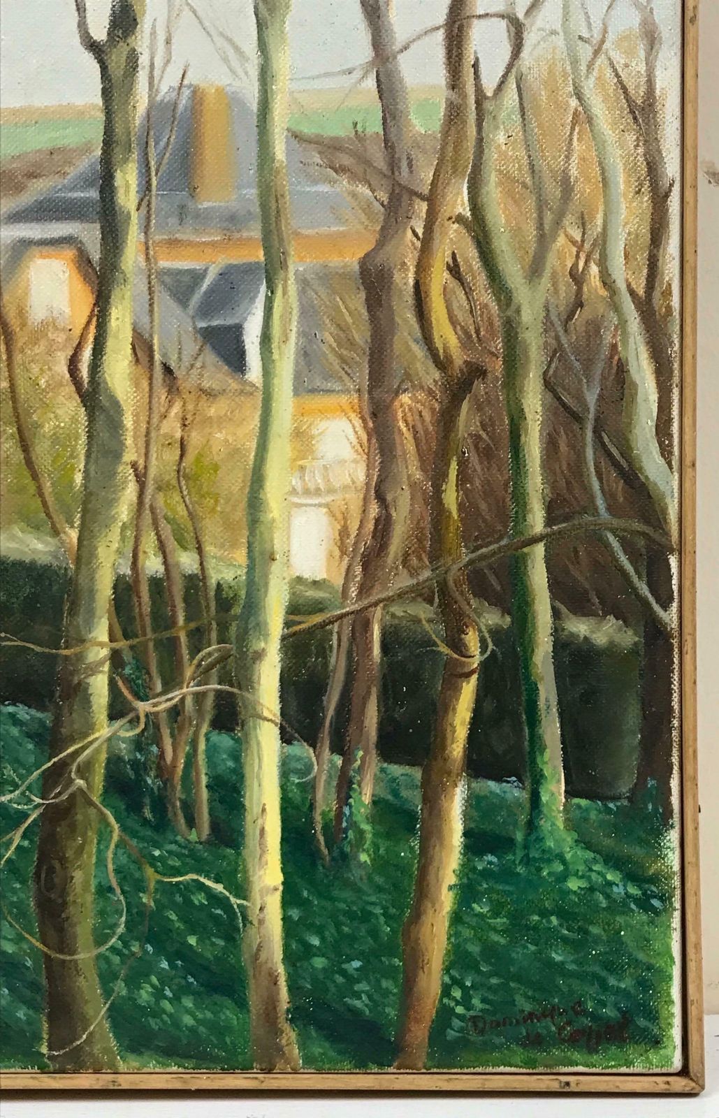 20th Century French Schoolsigned French Impressionist Oil Woodland Landscape With Trees In Valley photo Art