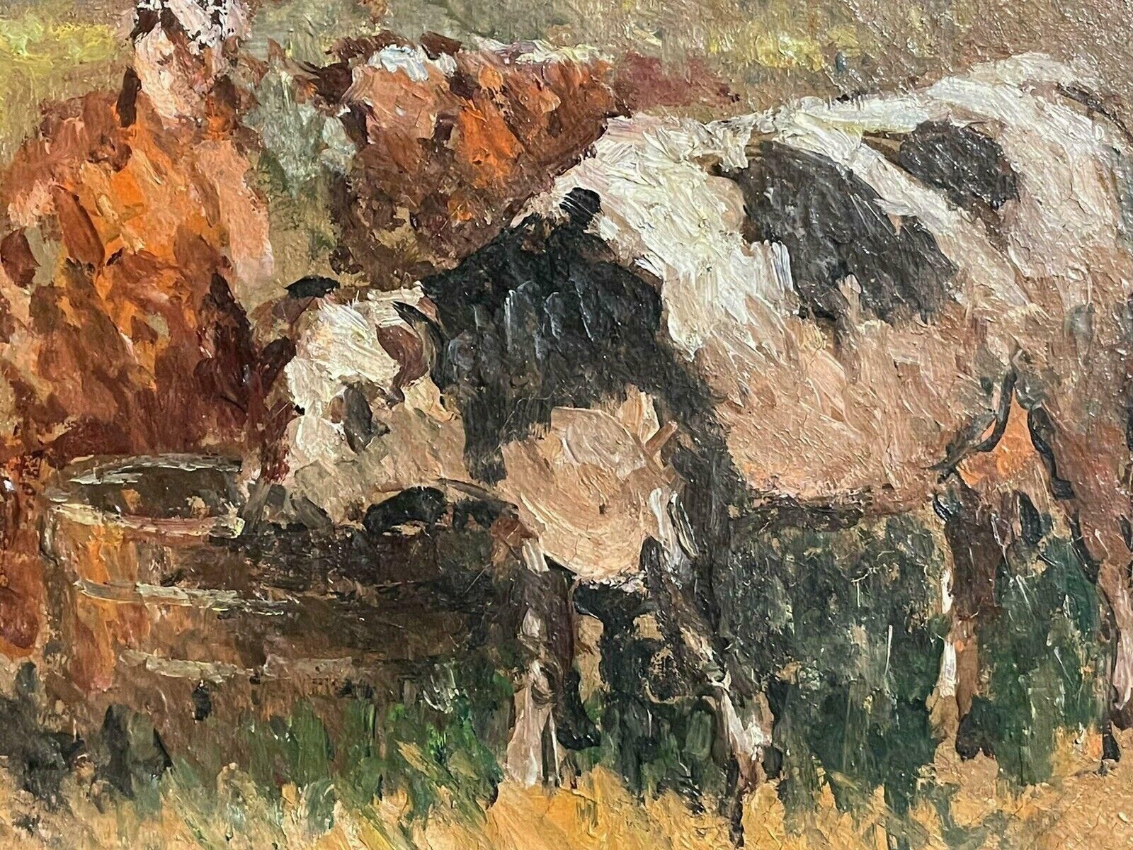 Maurice Mazeiliemaurice Mazeilie French Impressionist Oil   Milkmaid With Cattle In Field photo Art