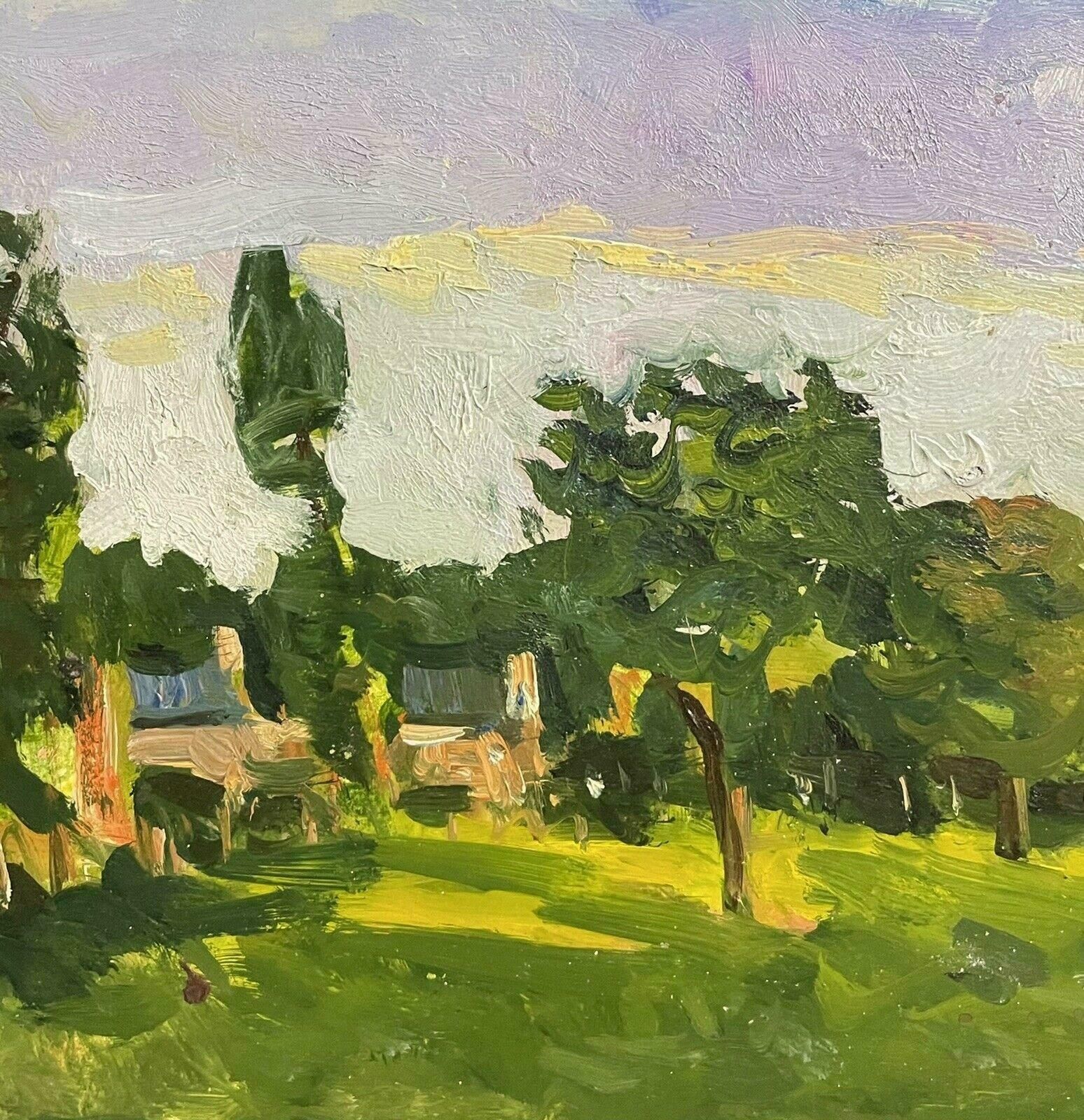 Maurice Mazeiliemaurice Mazeilie   French Impressionist Oil   Hazy Summer Green Meadow Pastures photo for sale