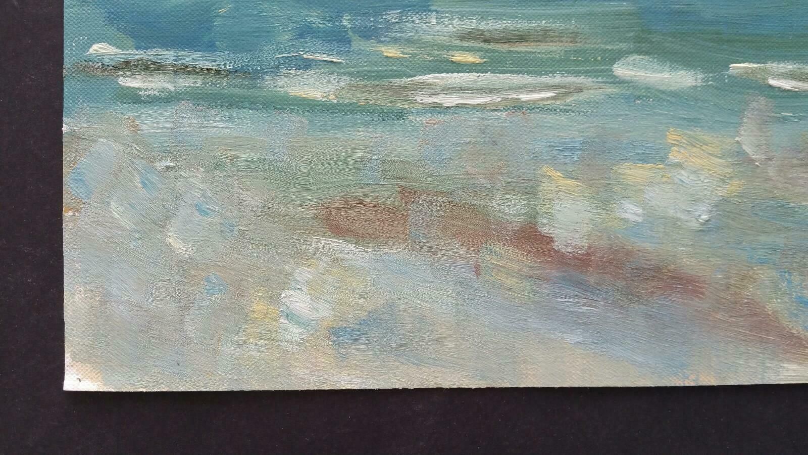 Unknown20th Century French Oil Painting A Storm Over The Sealate 20th Century photo vinterior