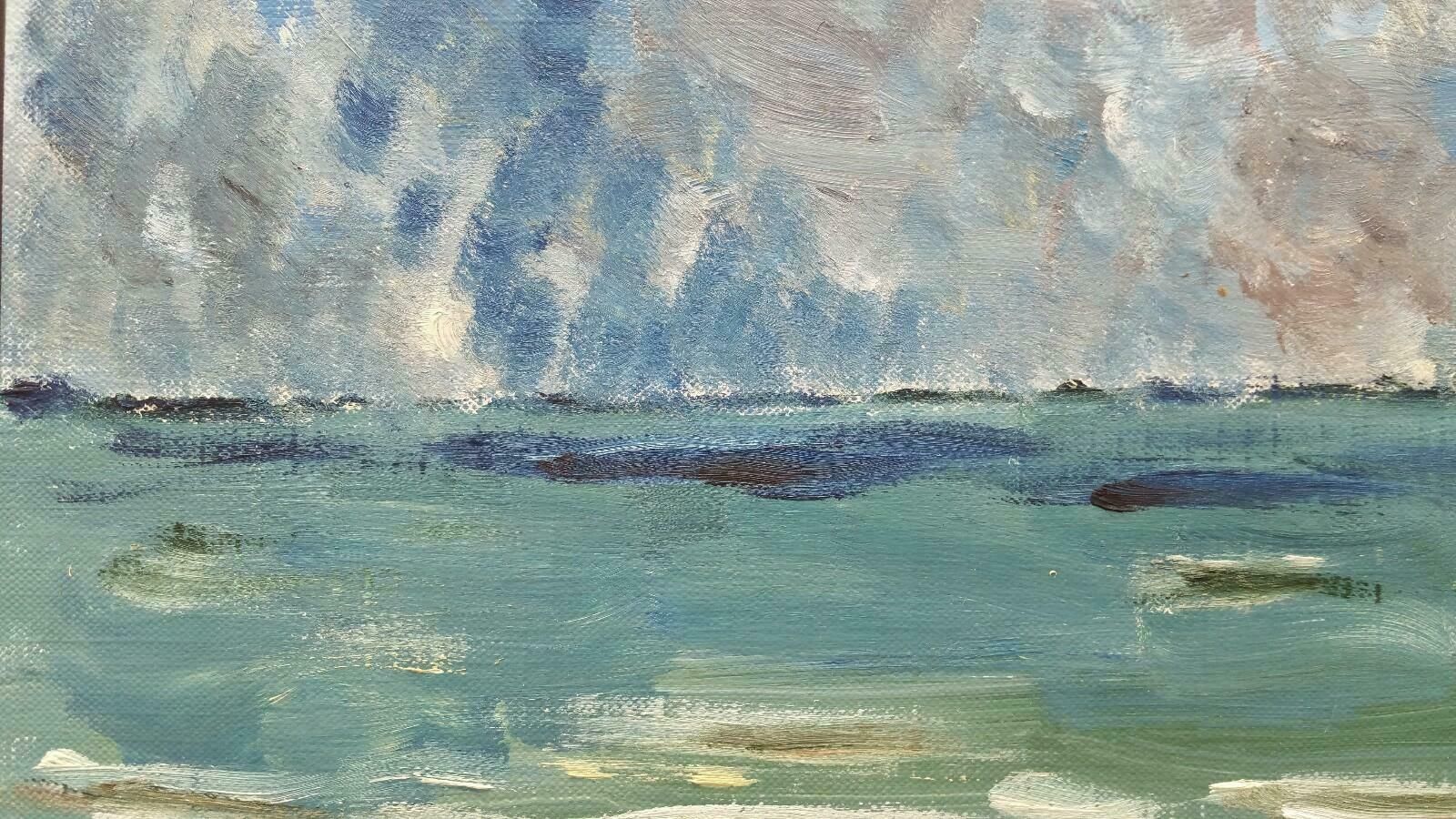 Unknown20th Century French Oil Painting A Storm Over The Sealate 20th Century photo buy