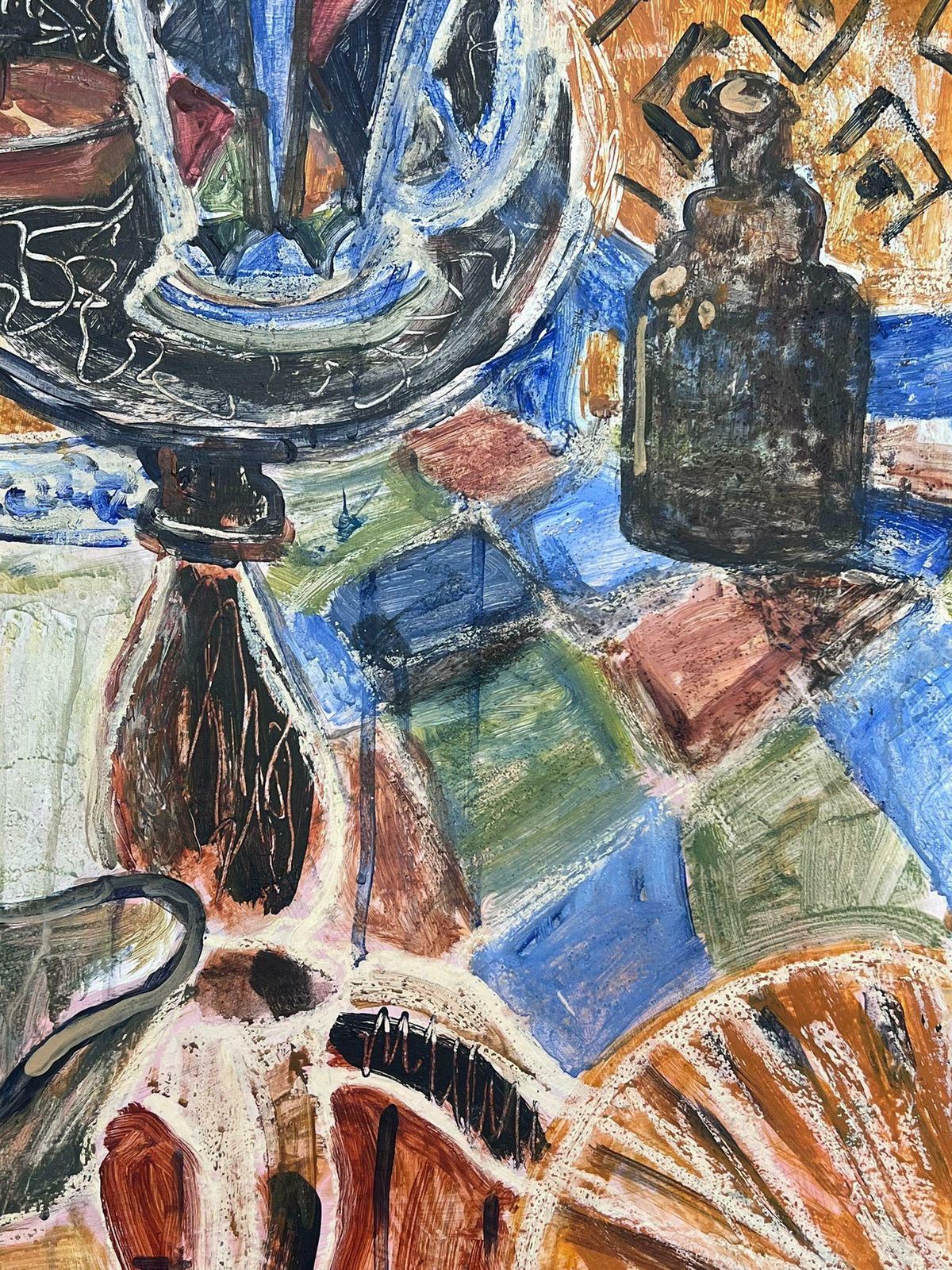 Helen Greenfieldbritish Modernist Oil Painting Still Life Two Jugs In Abstract Interior photo buy