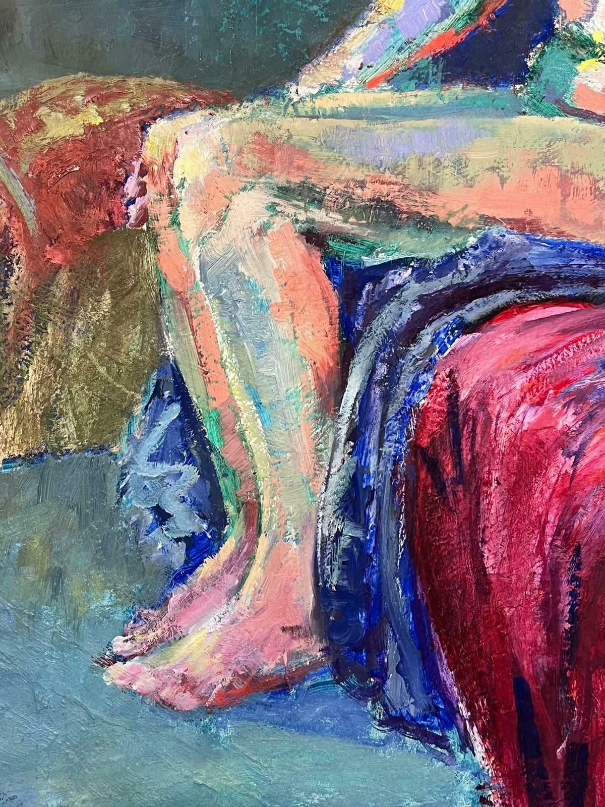 Helen Greenfield20th Century English Impressionist Oil Painting Artists Nude Model Posed On Bed photo buy