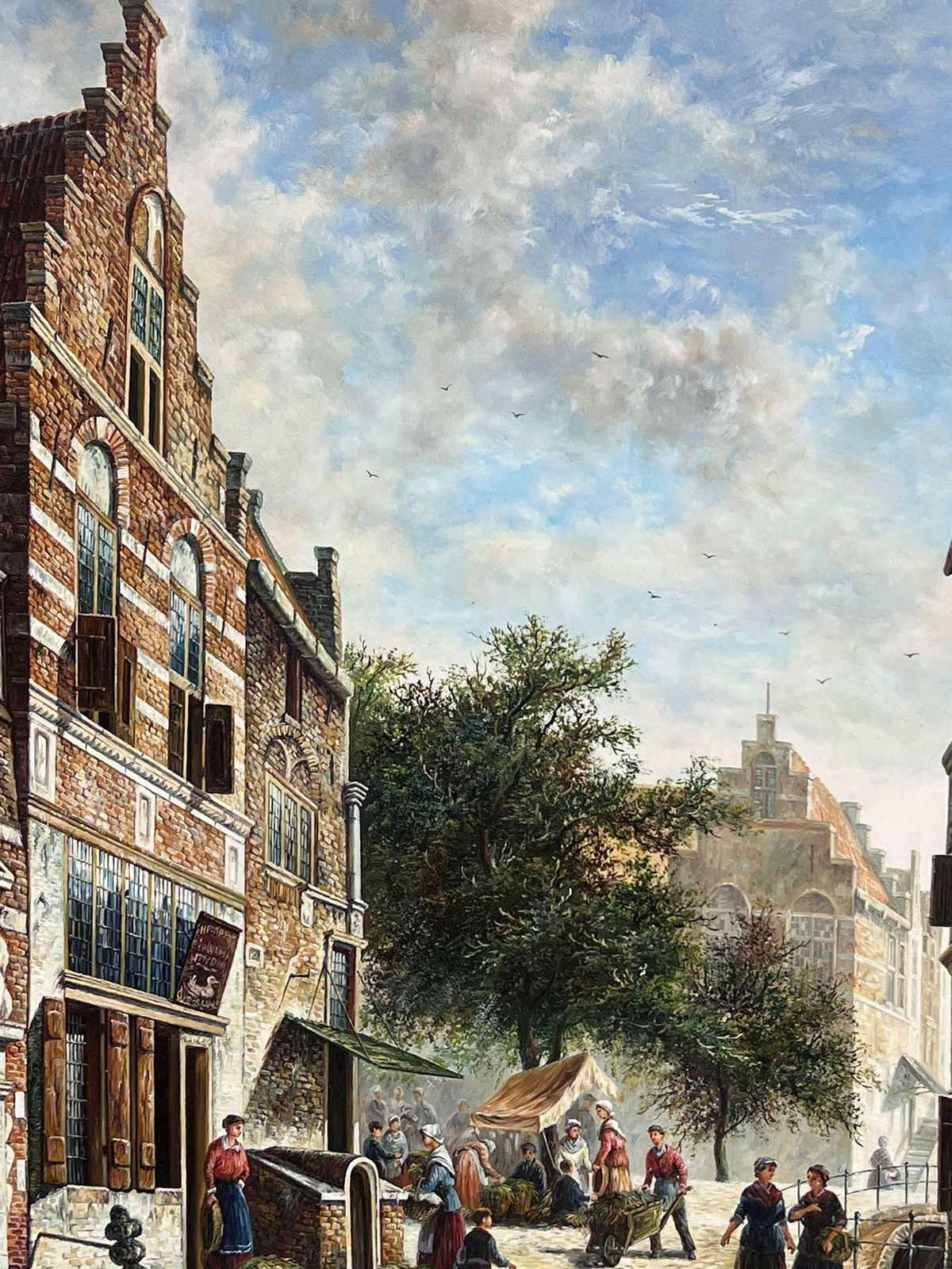 Jonny Gastonclassical Dutch Street Scene Signed Oil Painting Gilt Framed photo for sale