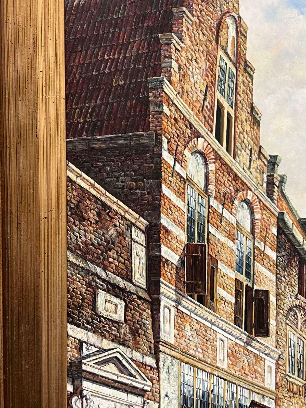 Jonny Gastonclassical Dutch Street Scene Signed Oil Painting Gilt Framed photo buy