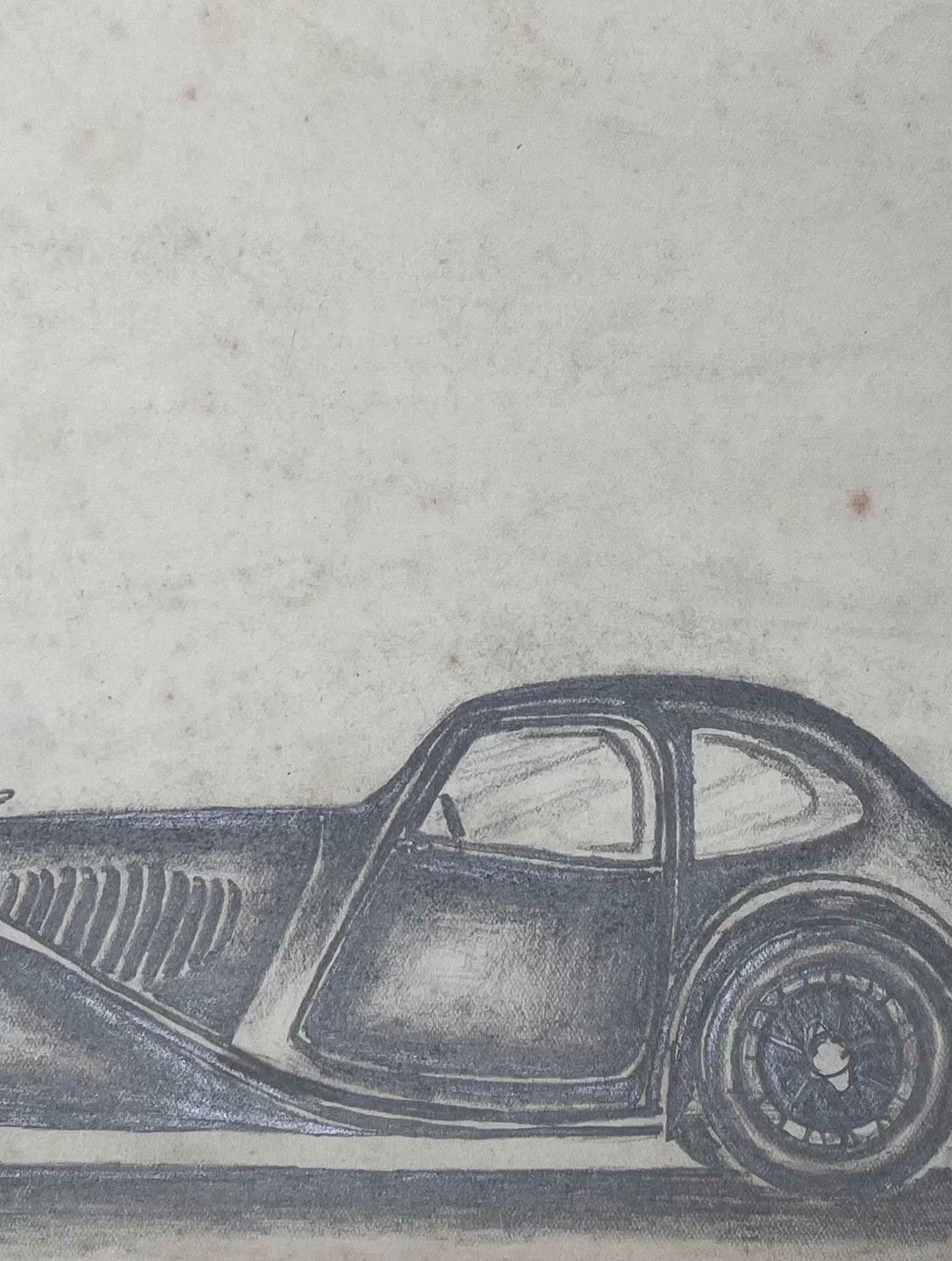 K.B. Whitebugatti Type 57c Atalante Concept Pencil Drawingearly 20th Century photo 246.0