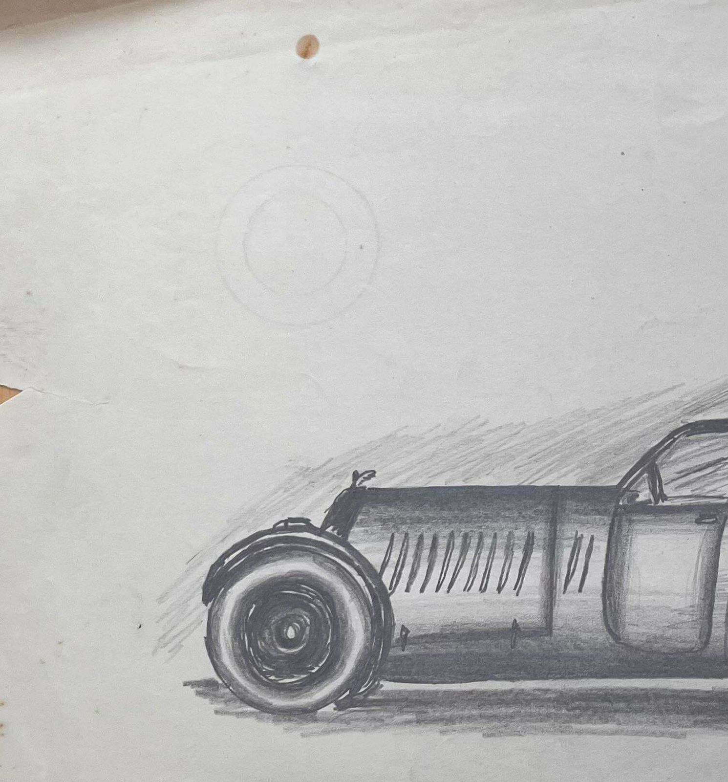 K.B. Whitemercedes Benz 540k Special Roadster Concept Pencil Drawingearly 20th Century photo for sale