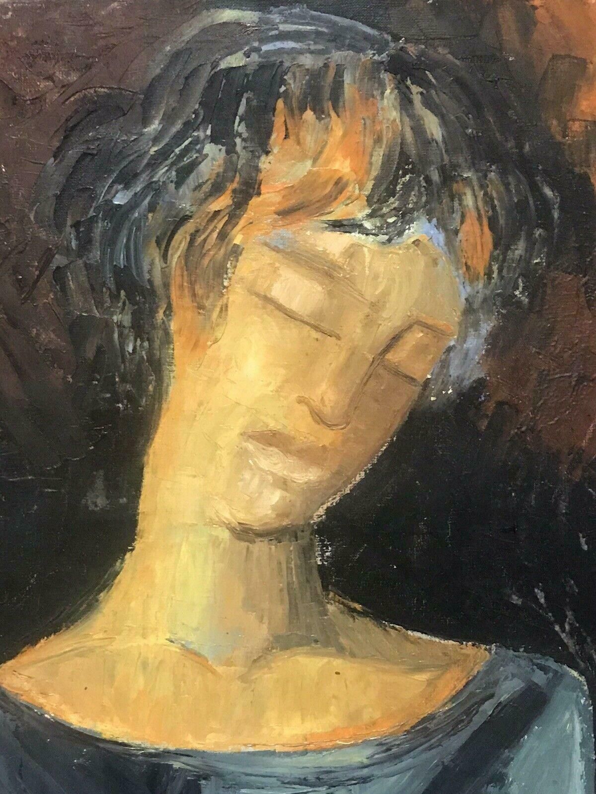 Beatrice Werliebeatrice Werlie (1974) Signed French Oil   Head & Shoulders Portrait Of Figure photo Art