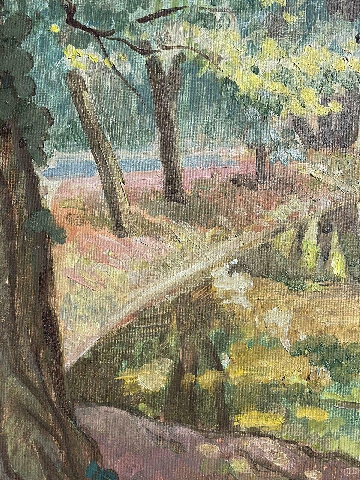 Robert Bouillerobert Bouille (1926 2021) Signed French Impressionist Oil   Woodland Pond photo Art