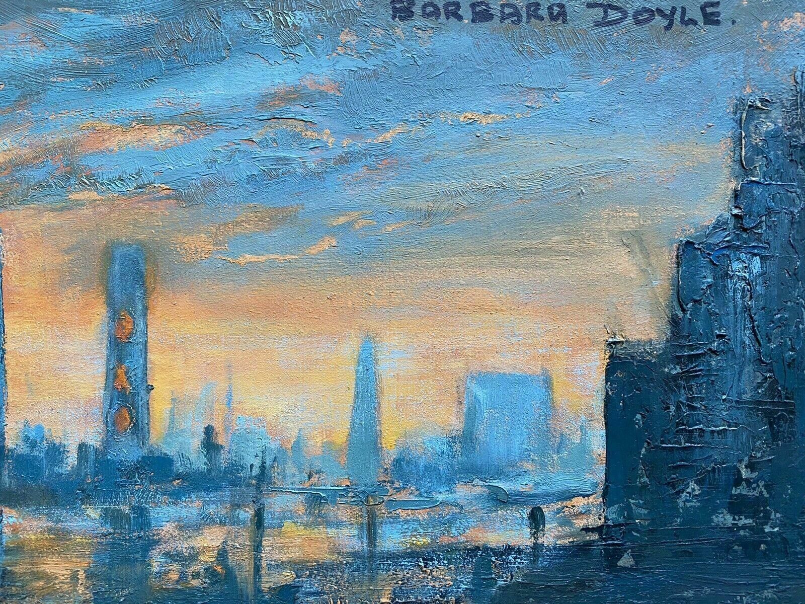 Barbera Doylebarbara Doyle (B.1917) Original Modern British Oil Painting   London Bridgec. 1970's photo Art
