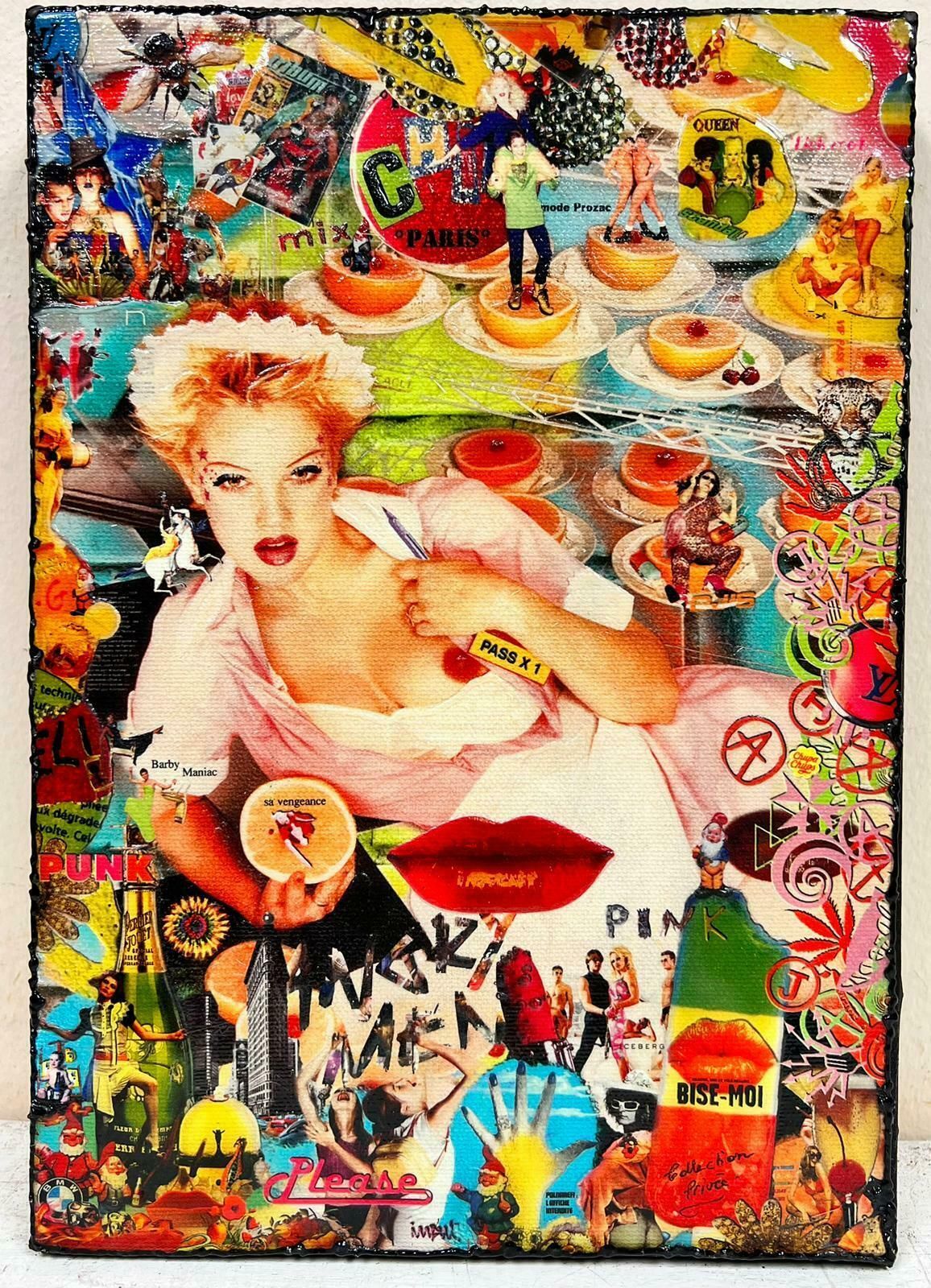 French Schoolcontemporary French Pop Art Nude Collage Artwork photo furniture