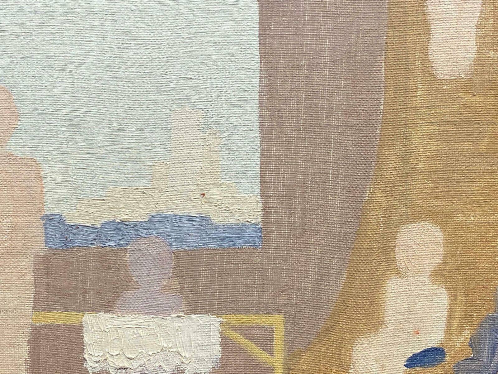 Genevieve Zondervan (1922 2013)genevieve Zondervan (1922 2013) French Surrealist Oil Painting Interior Roomc. 1960's photo for sale