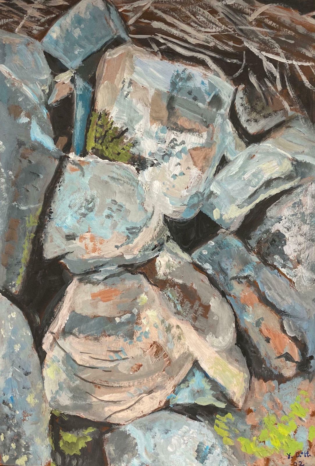 Yvette Dubois Habasquefrench Expressionist Abstract Oil Paintingc.2009