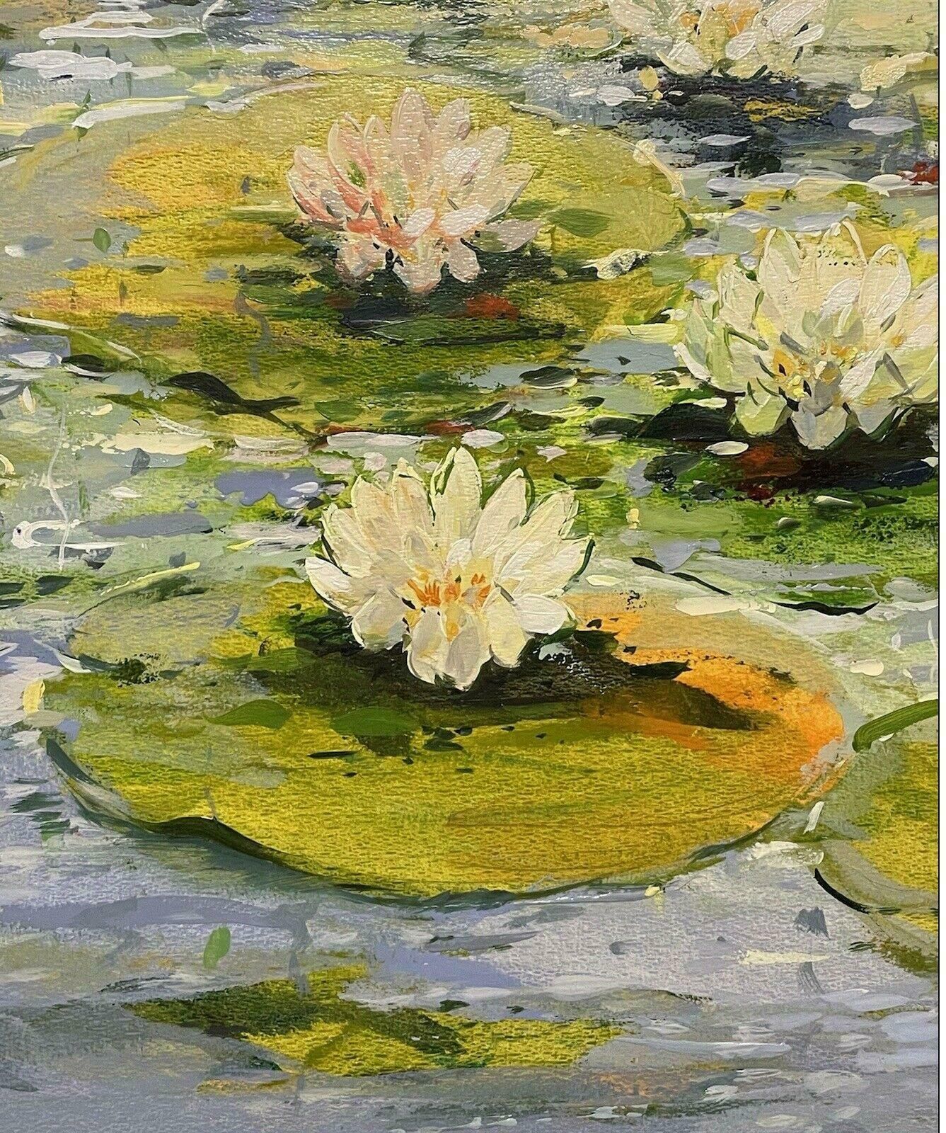Robert De Haanlarge Impressionist Signed Painting   The Waterlily Pondc. 1990's photo 3268.0